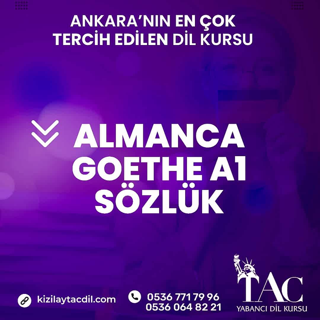 ALMANCA GOETHE A1 SÖZLÜK resmi