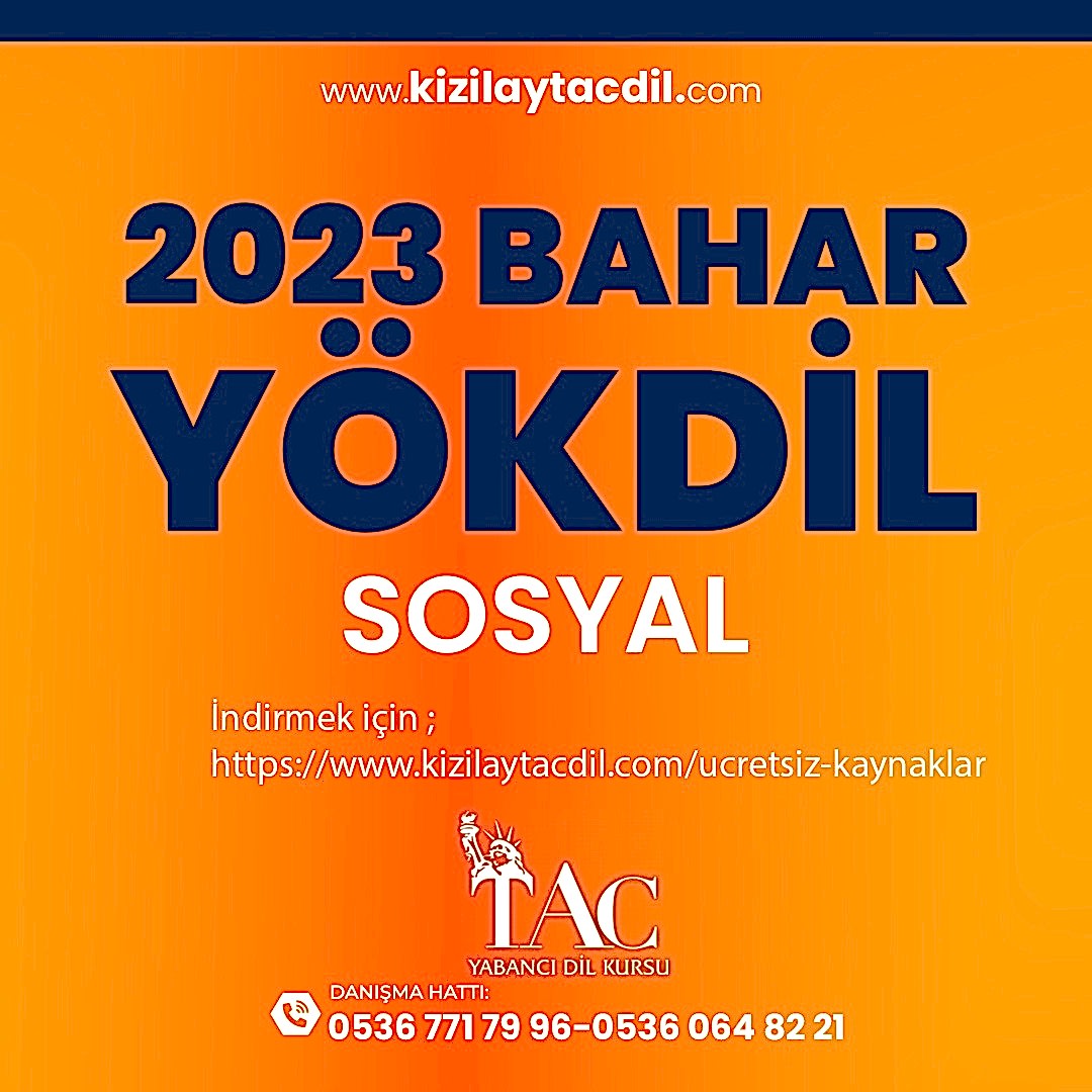 2023 YÖKDİL SOSYAL ÇIKMIŞ SORULAR resmi