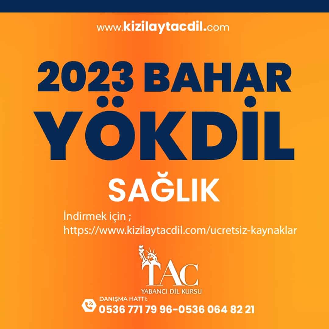 2023 YÖKDİL SAĞLIK ÇIKMIŞ SORULAR resmi