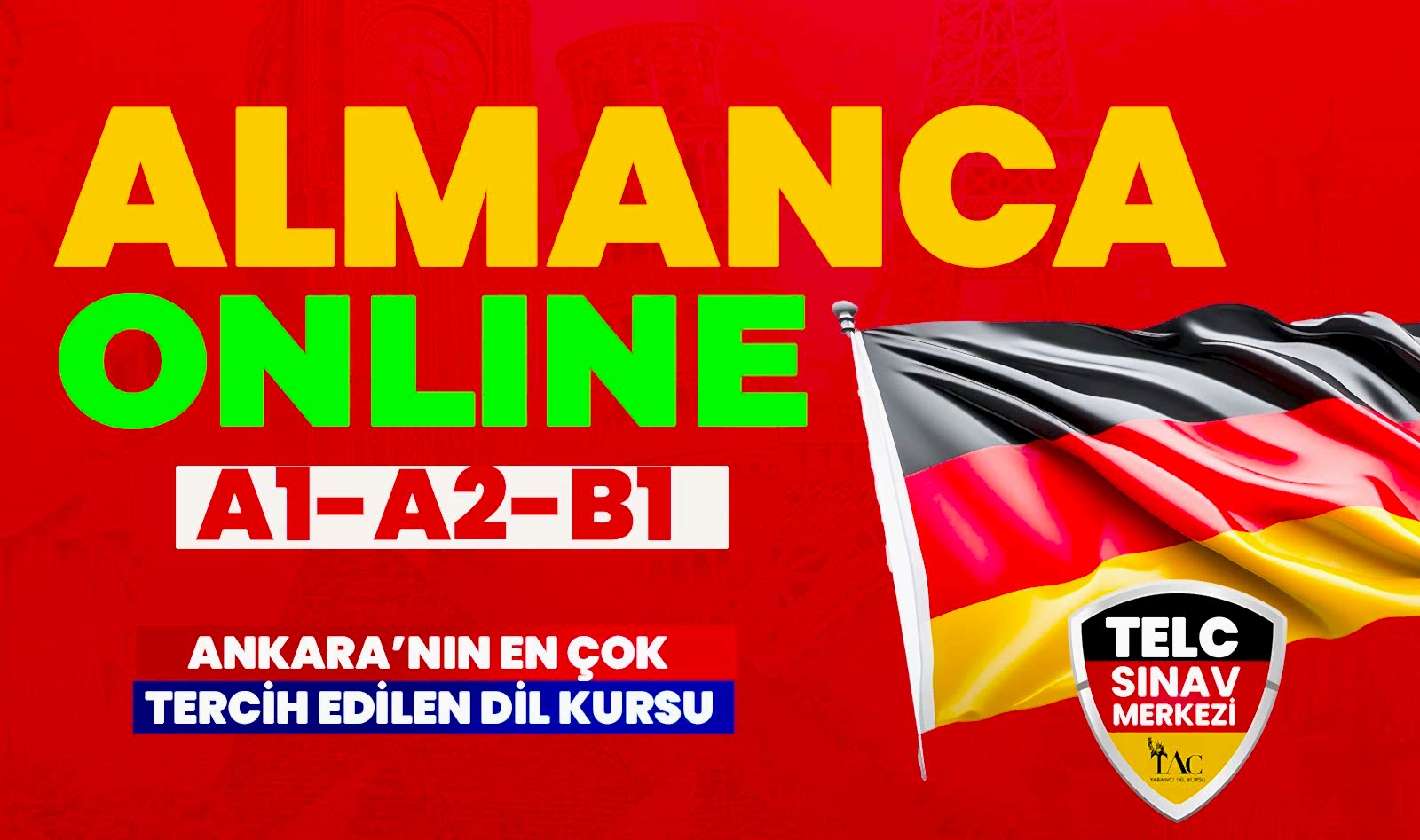 ONLINE GENEL ALMANCA TELC & GOETHE EĞİTİMİ 3+3 resmi