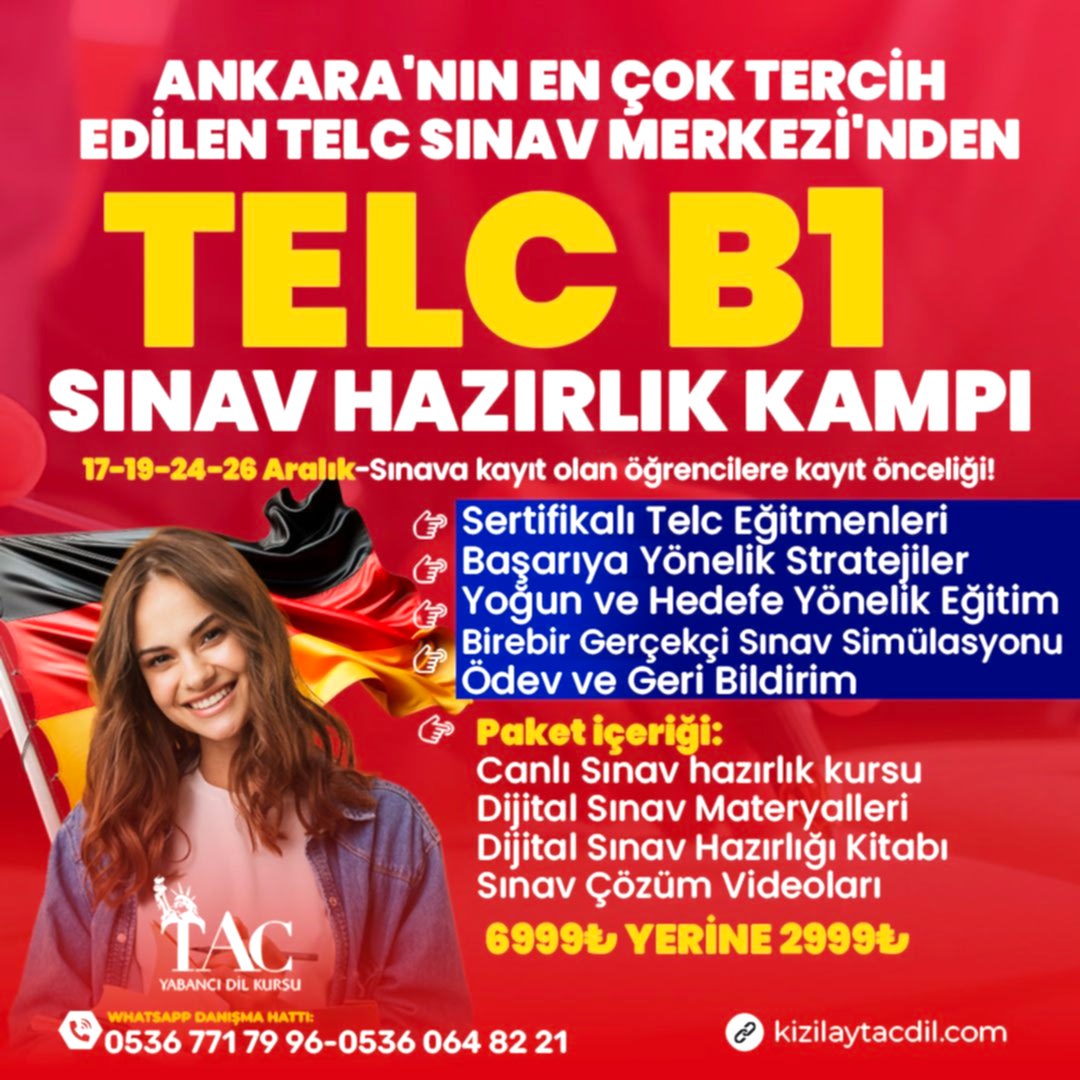 ONLINE TELC B1 HAZIRLIK KAMPI resmi